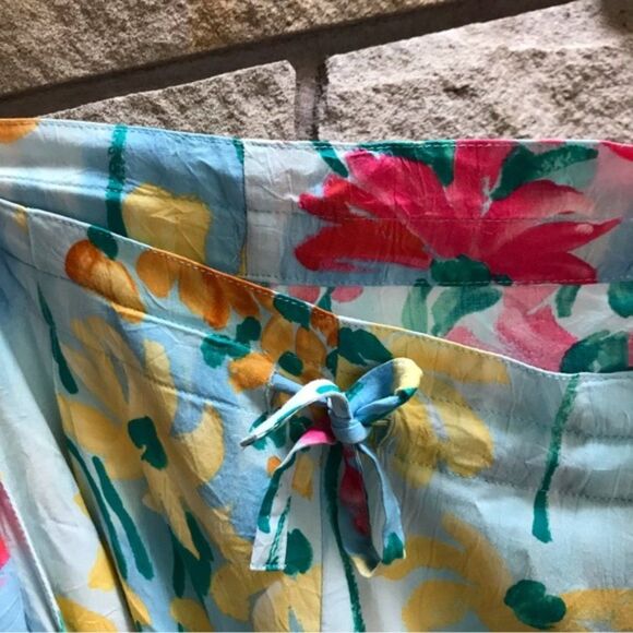 Vintage JAMS WORLD DADA DAISY DANCE Floral Multi Cropped Pull On Pants M - Picture 8 of 9